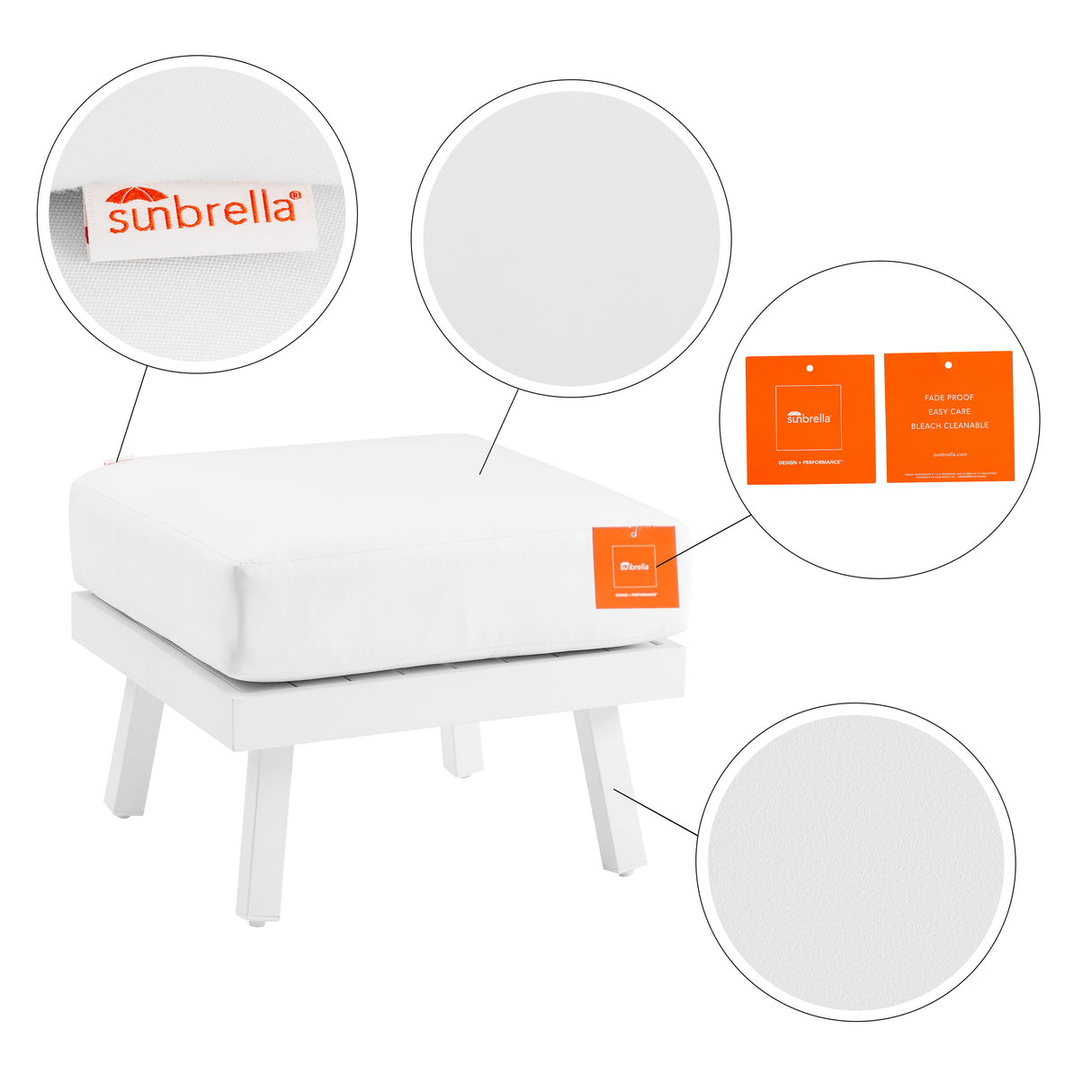 Alora Aluminum Ottoman