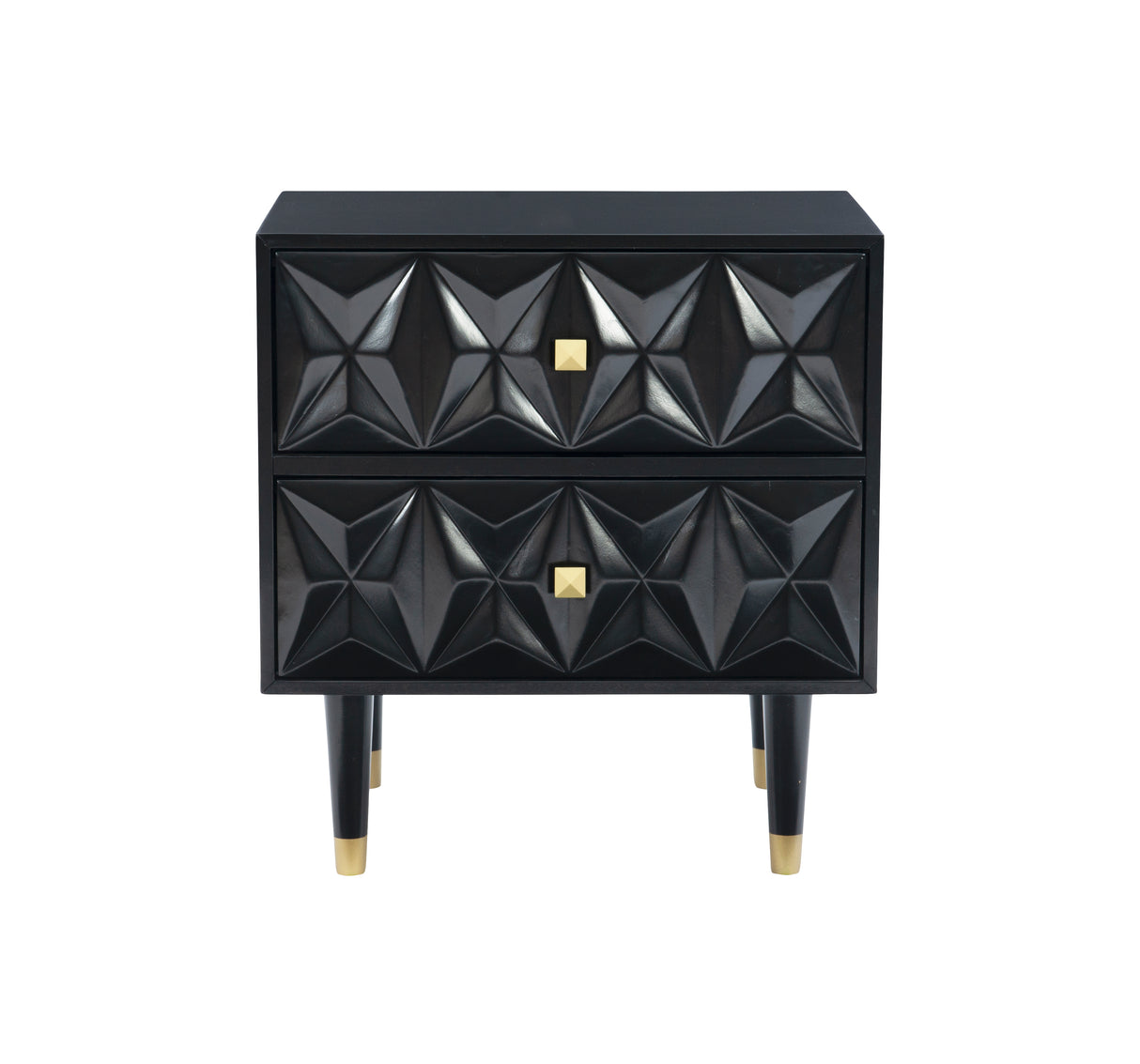 Geo 2-Drawer Texture Nightstand