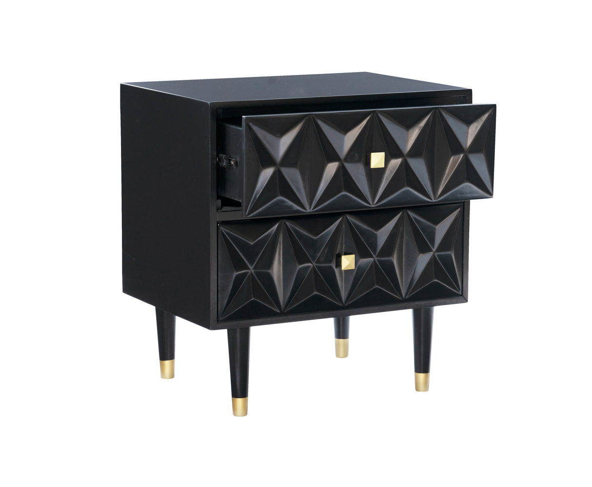 Geo 2-Drawer Texture Nightstand