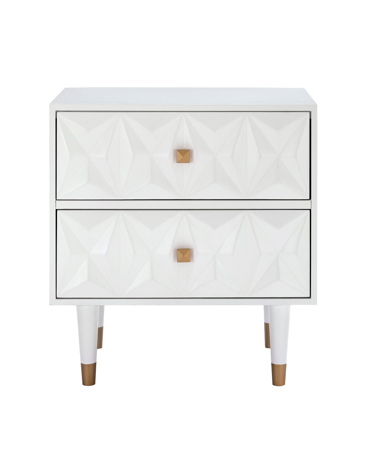 Geo 2-Drawer Texture Nightstand