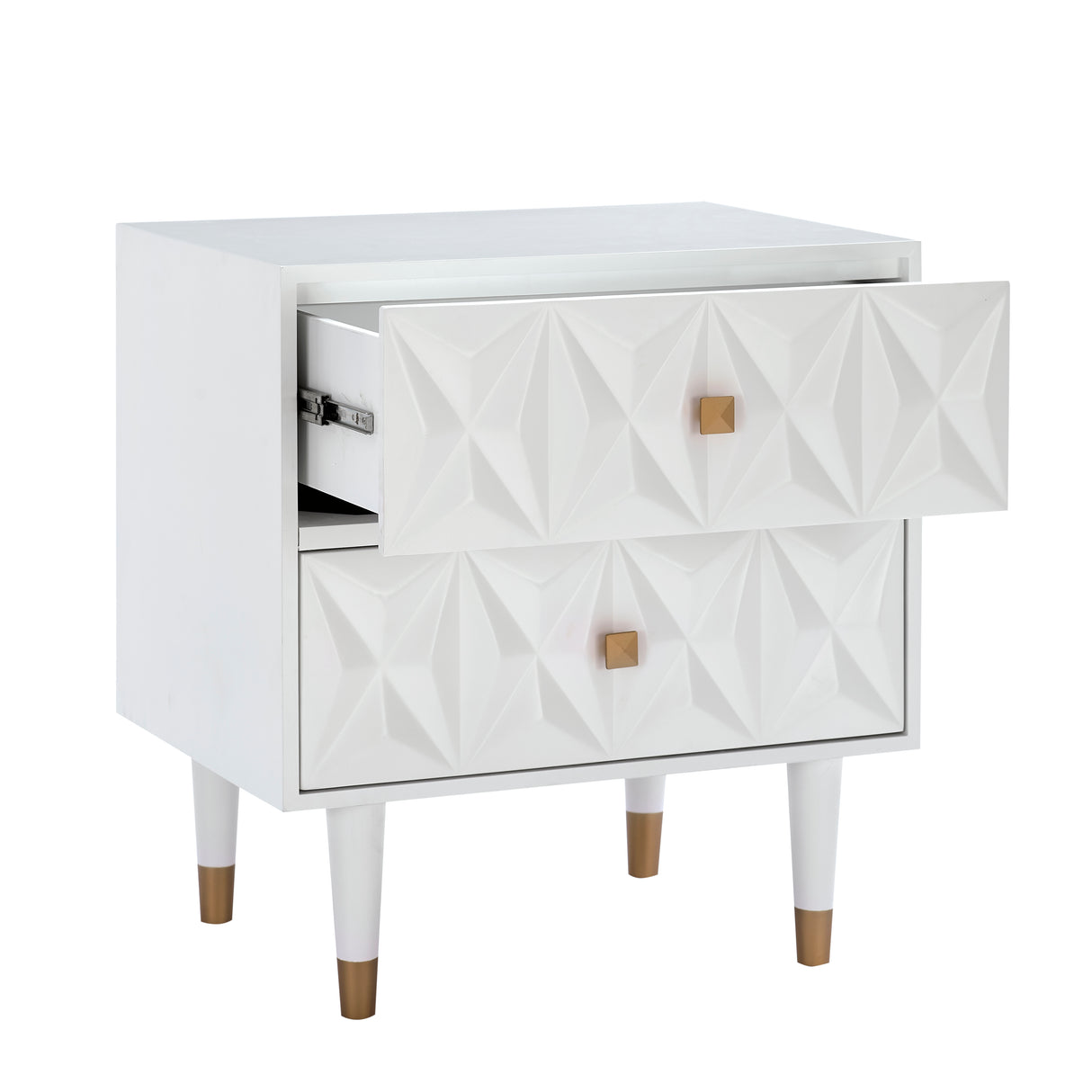 Geo 2-Drawer Texture Nightstand