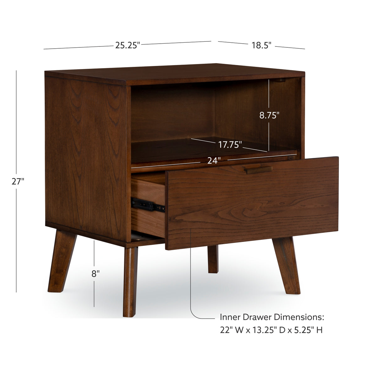 Hudson 1 Drawer Nightstand