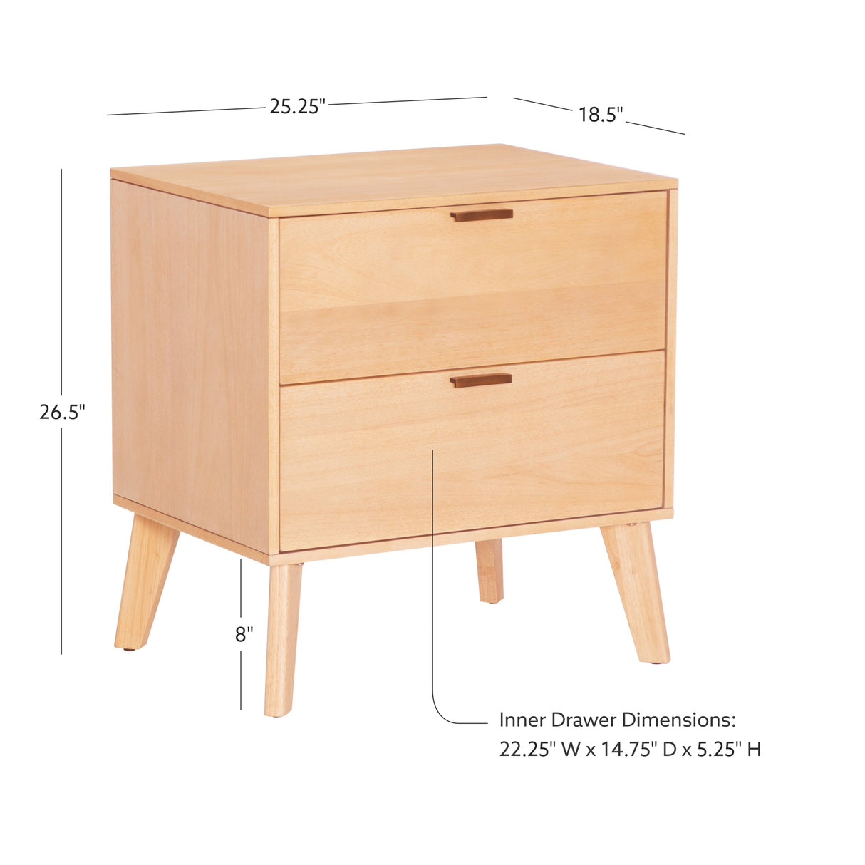 Hudson 2 Drawer Nightstand
