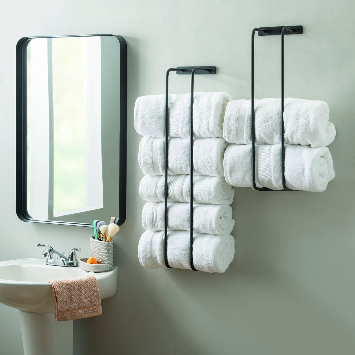 Terry Black Metal Towel (Set of 2)