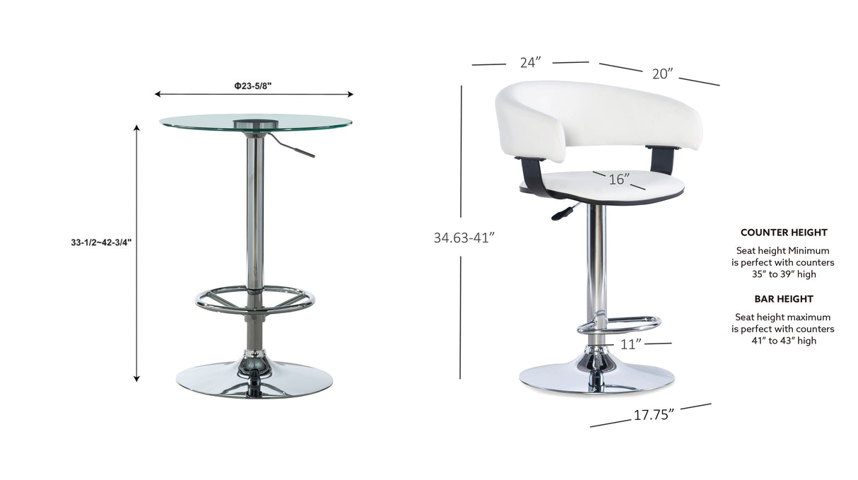 Devan 3 Pc Set Adjustable Pub Set