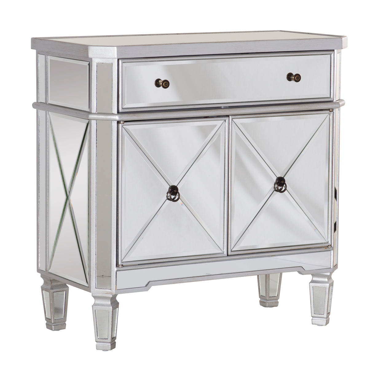 Milan Mirrored 1 Drawer 2 Door Console