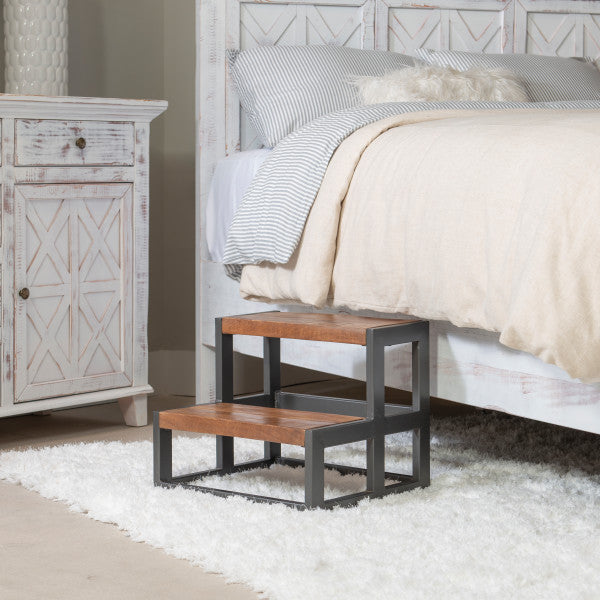 Bodie Wood And Metal Bed Steps