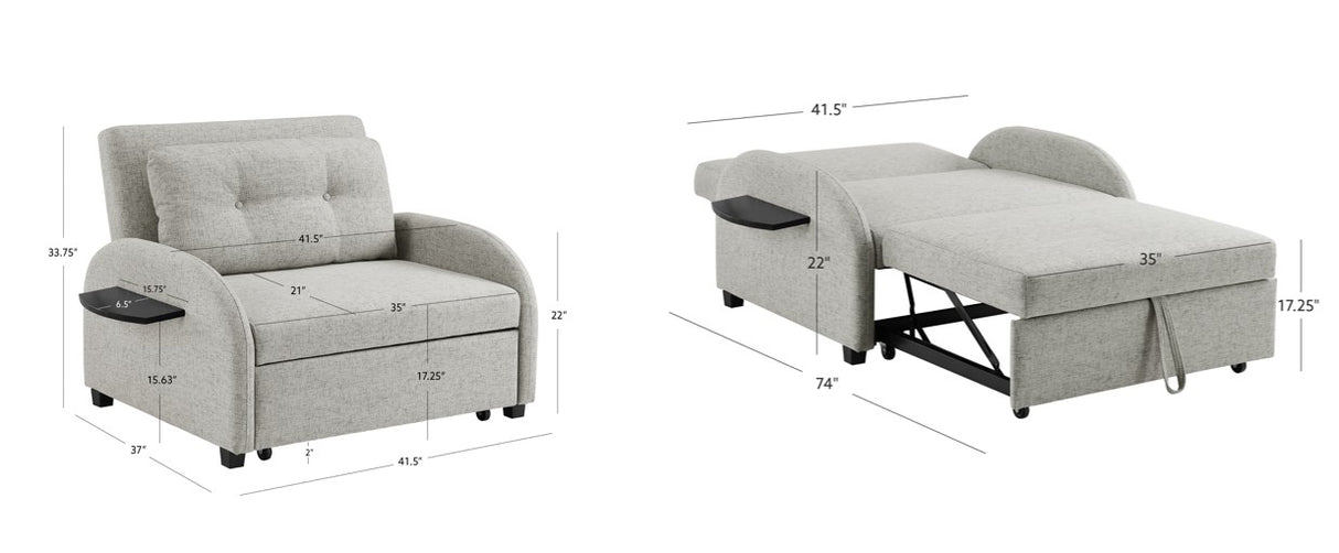 Aileen Wide Convertible Chair Bed