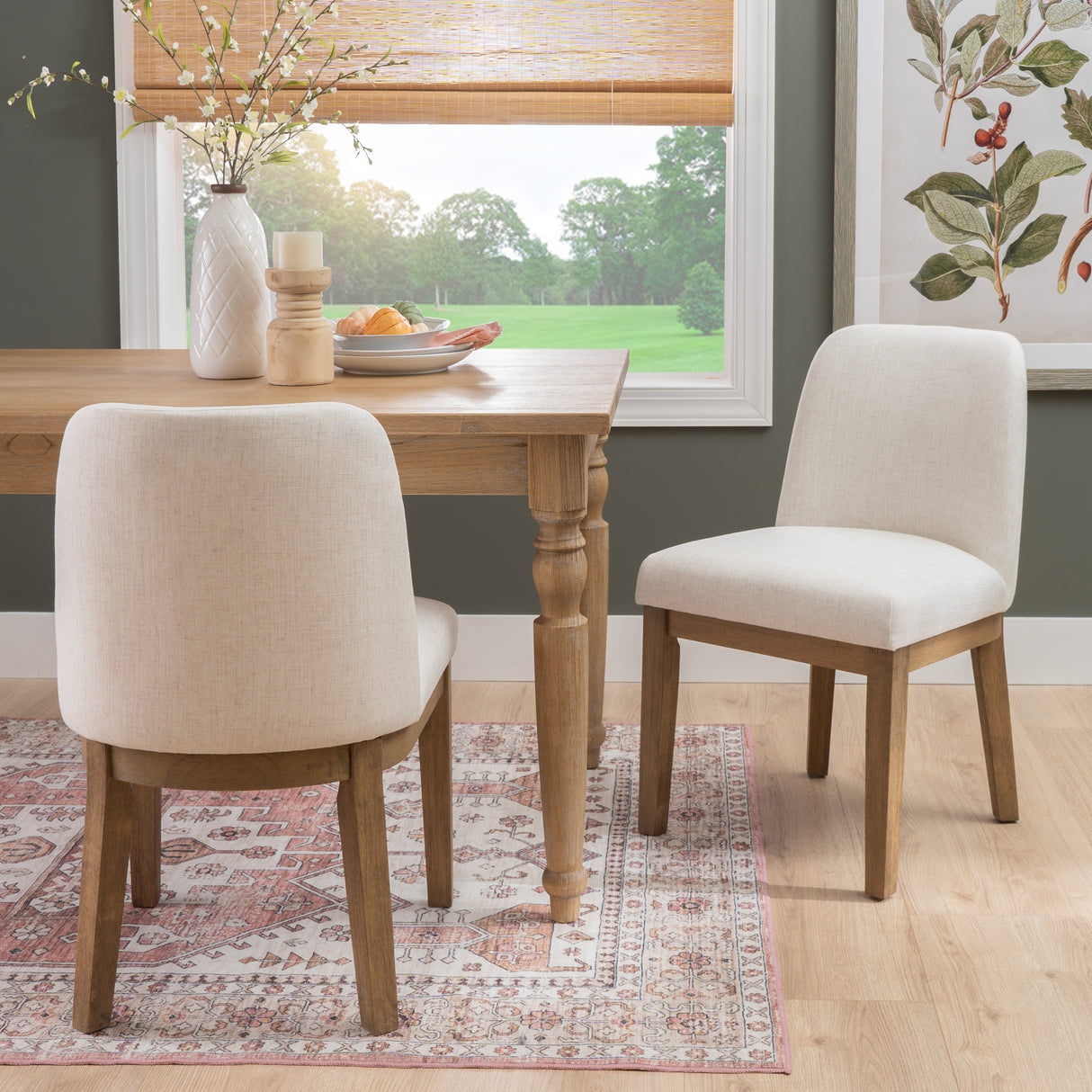 Torres Cream Upholstered Side Chairs