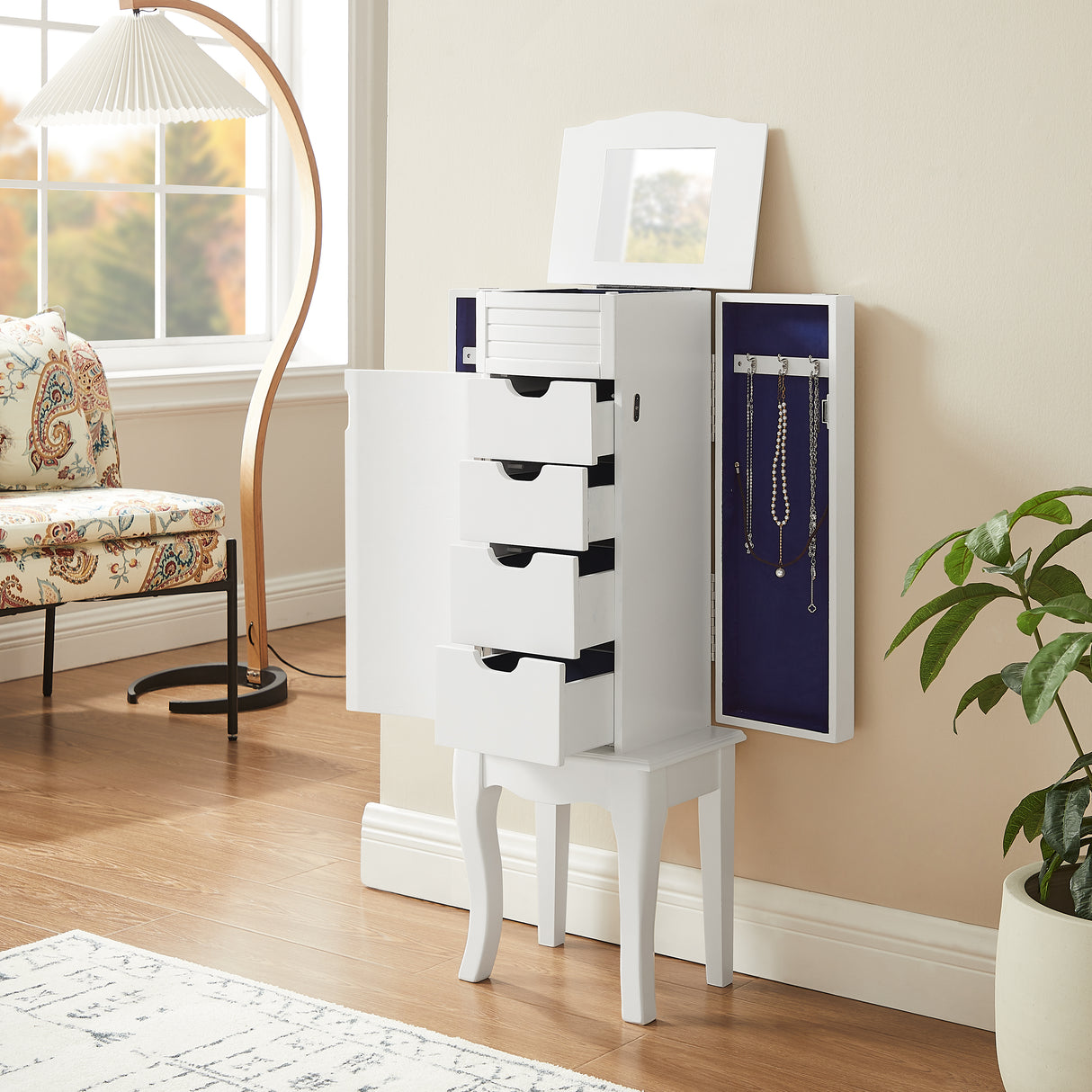 Whitney White Jewelry Armoire