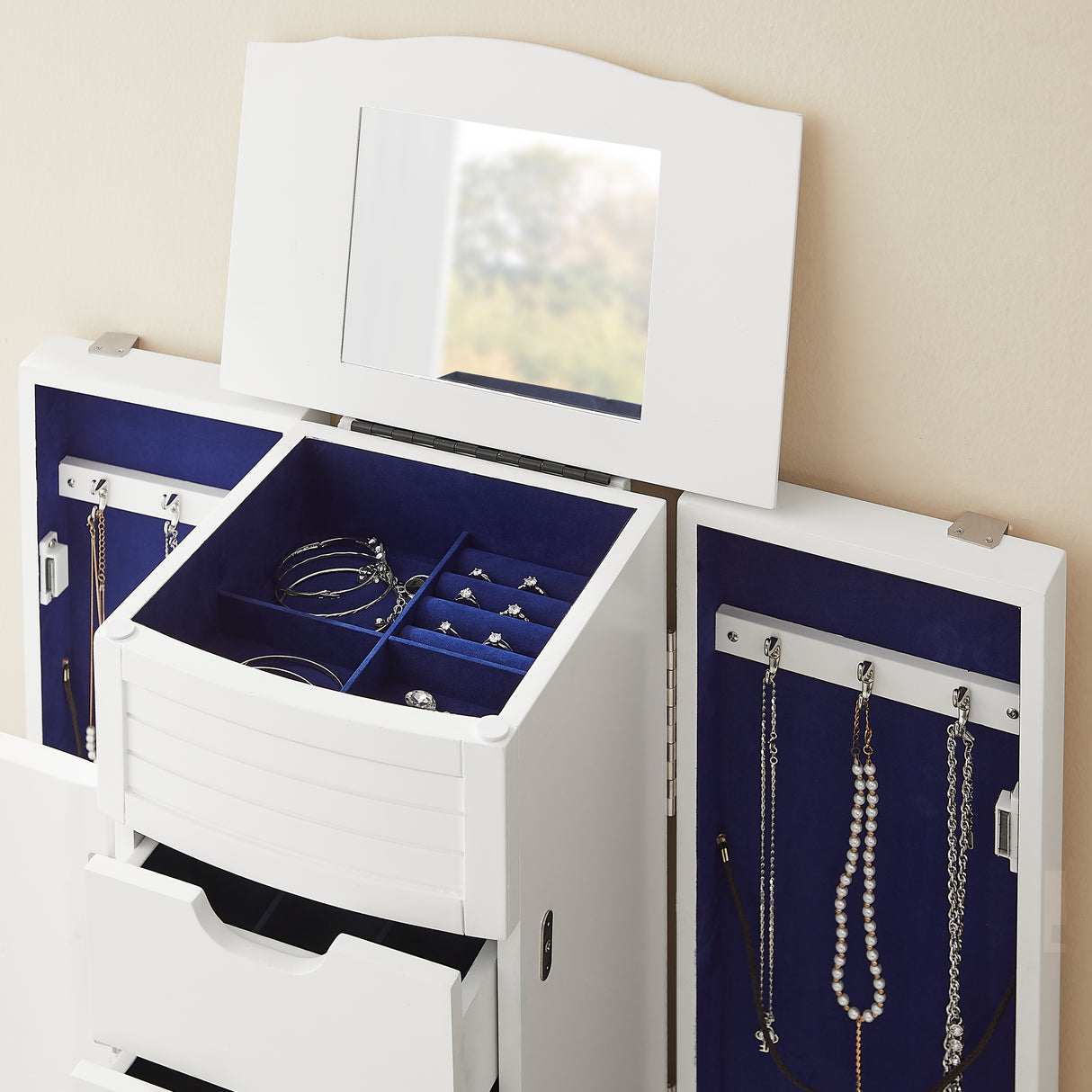 Whitney White Jewelry Armoire