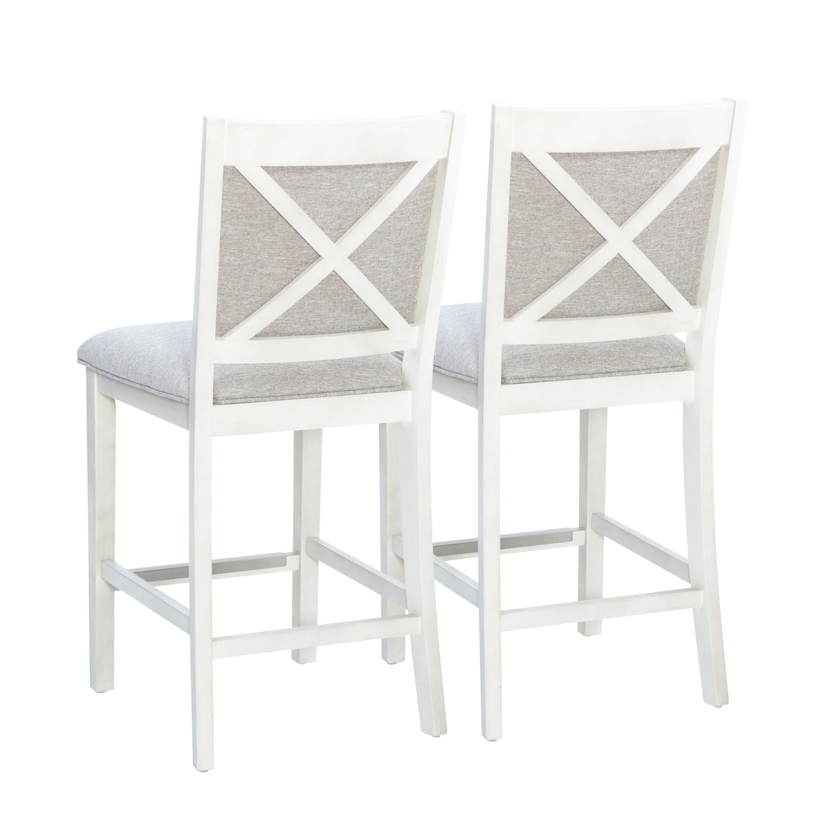 Mckoy White Counter Stools (Set of 2)