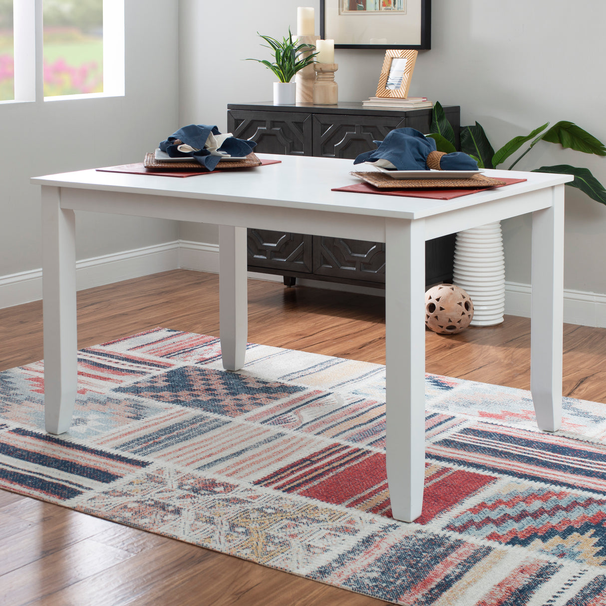 Maui White Rectangle Dining Table