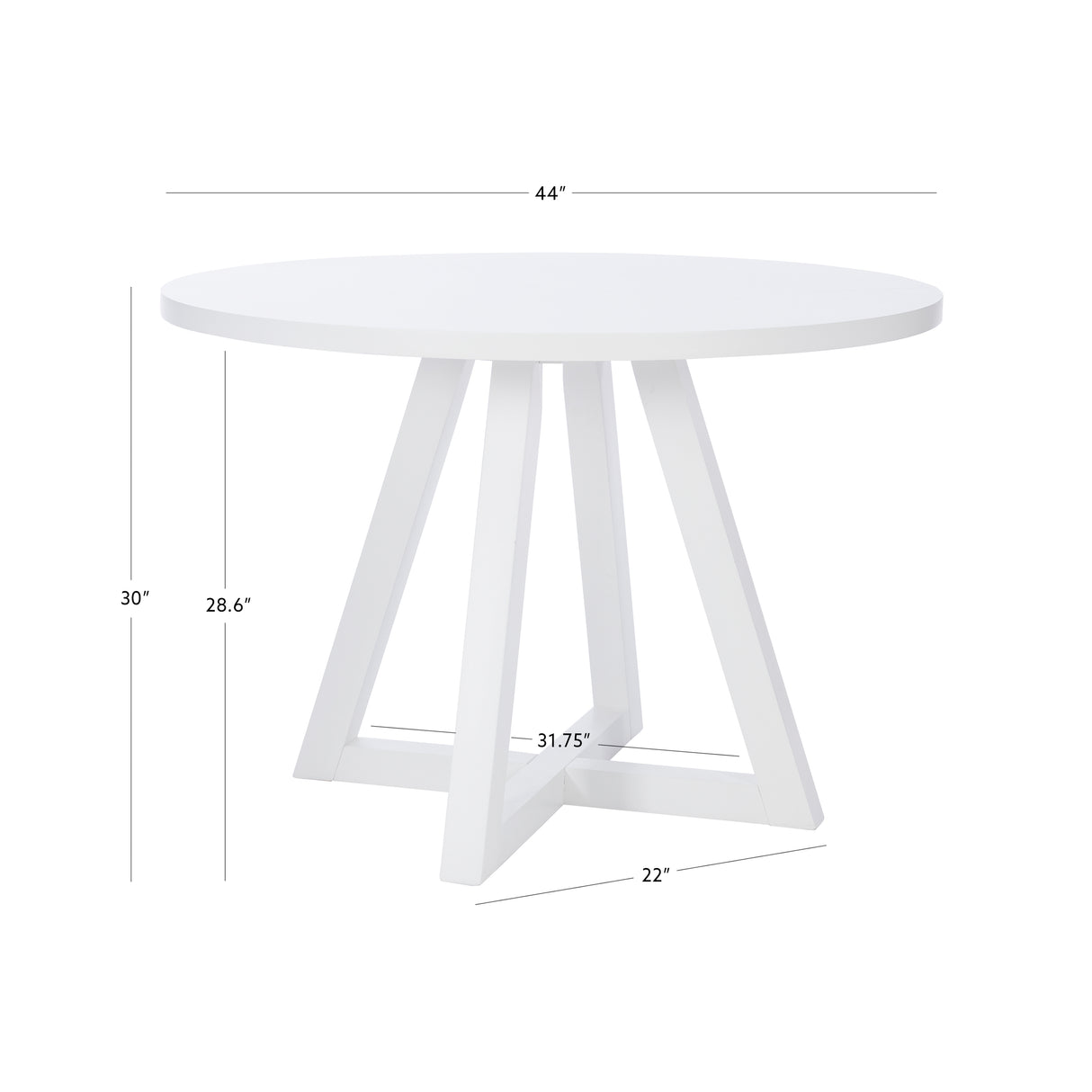 Maui White Round Dining Table