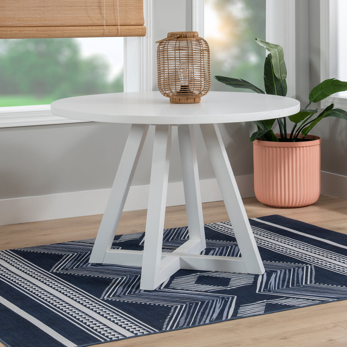 Maui White Round Dining Table