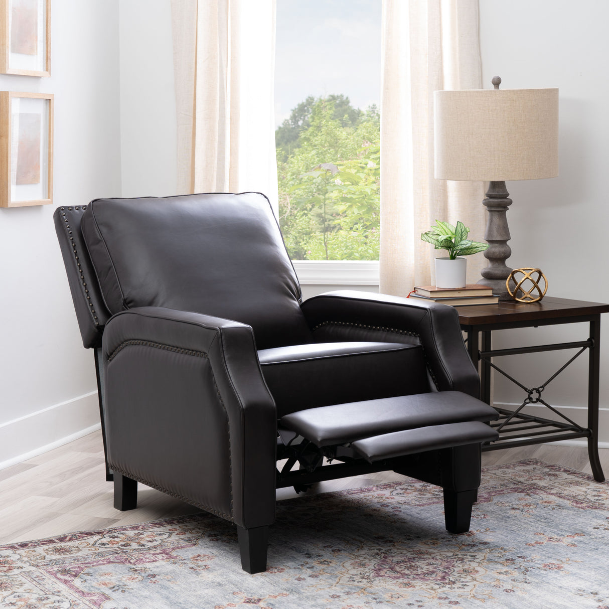 Portico Faux Leather Push Back Recliner