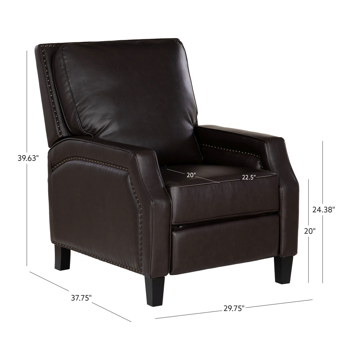 Portico Faux Leather Push Back Recliner