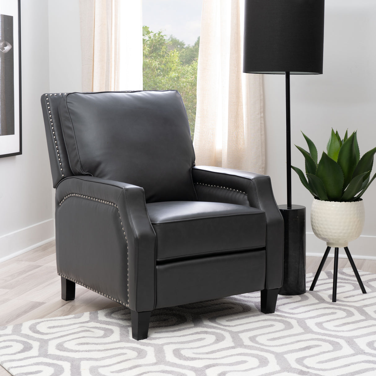 Portico Faux Leather Push Back Recliner