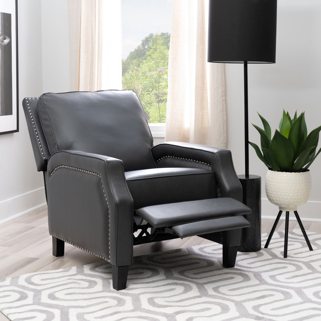 Portico Faux Leather Push Back Recliner