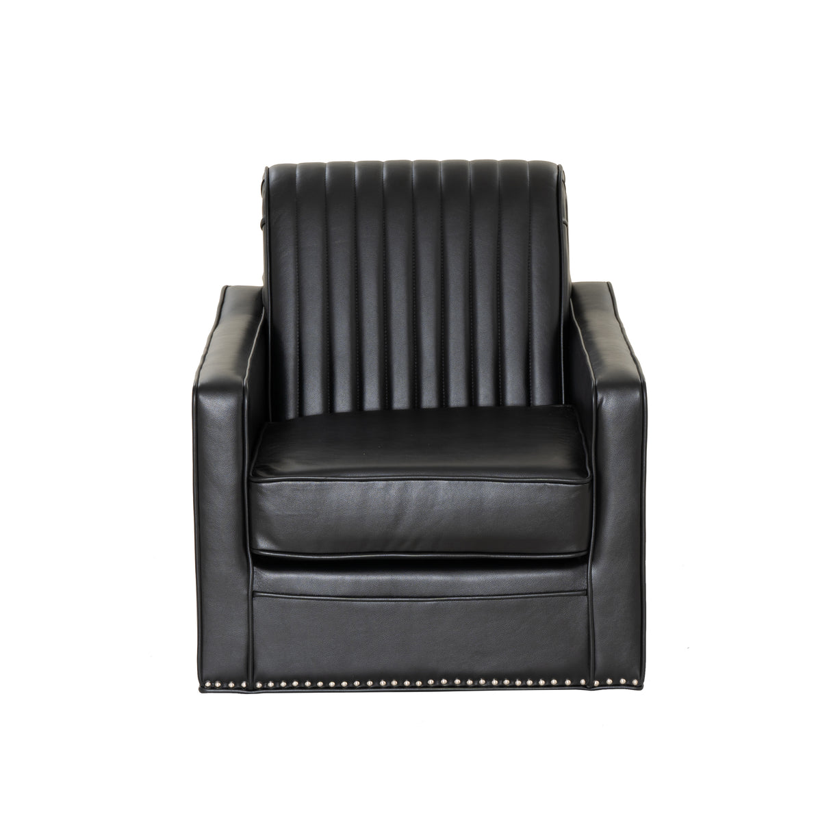 Carter Swivel Faux Leather Accent Chair