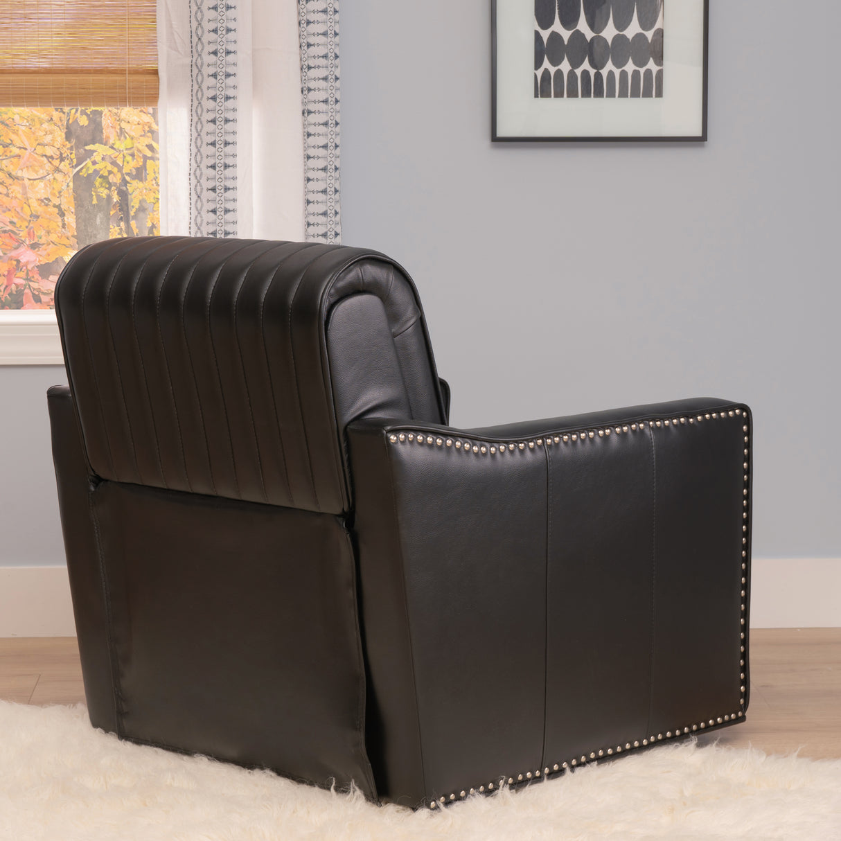 Carter Swivel Faux Leather Accent Chair