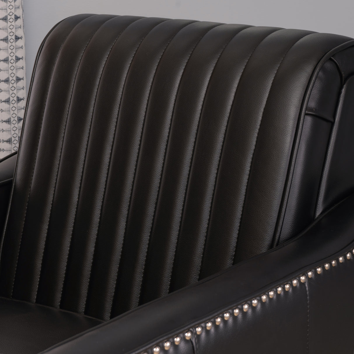 Carter Swivel Faux Leather Accent Chair