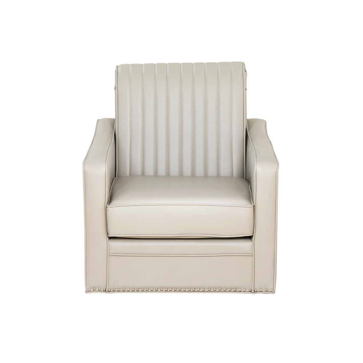 Carter Swivel Faux Leather Accent Chair