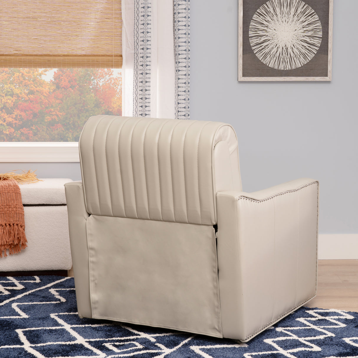 Carter Swivel Faux Leather Accent Chair