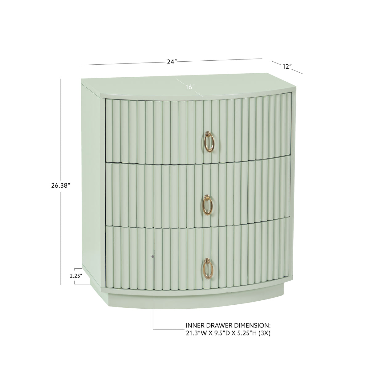 Ciarra 3 Drawer Nightstand