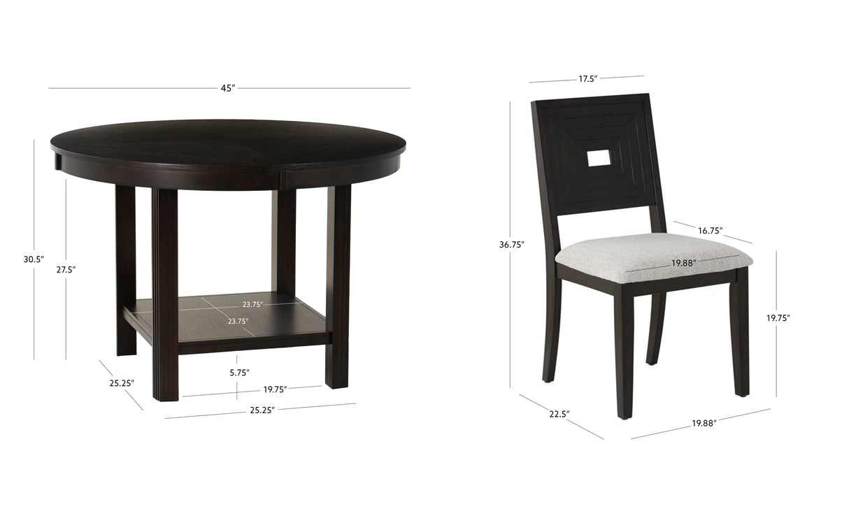 Ingram 5PC Black Dining Set