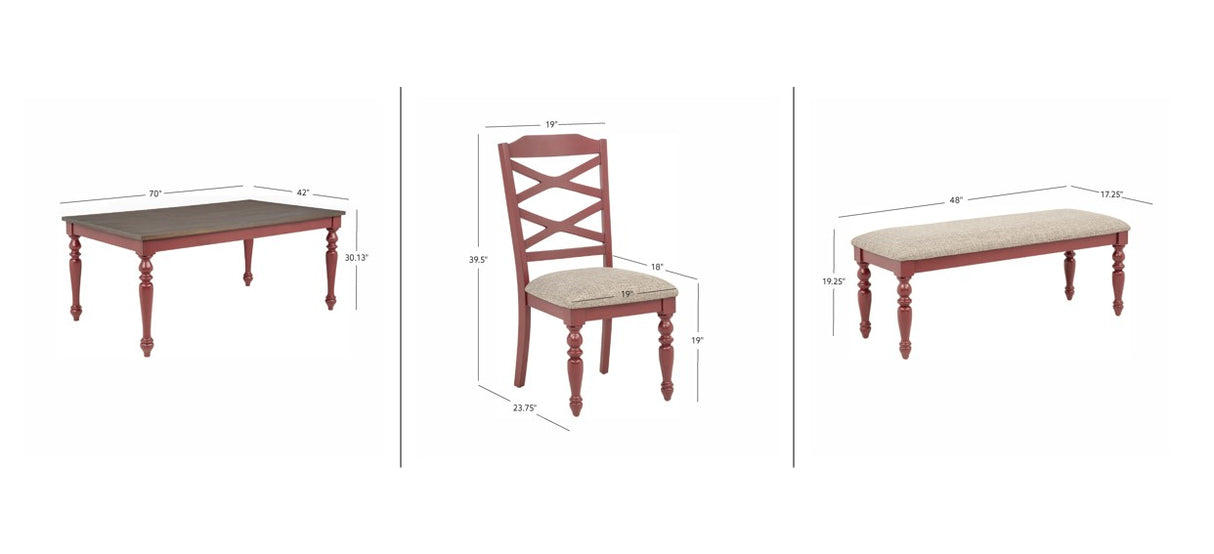 Trimble 6-Piece Dining Set with Bench