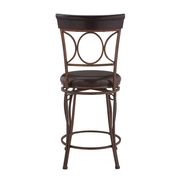 Circles Brown Back Metal Stool