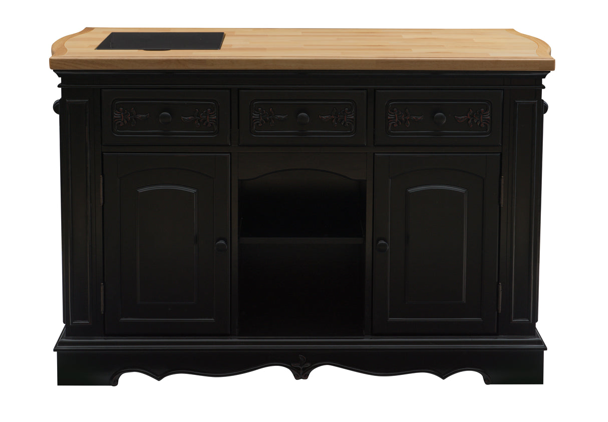 Pennfield Black Kitchen Island