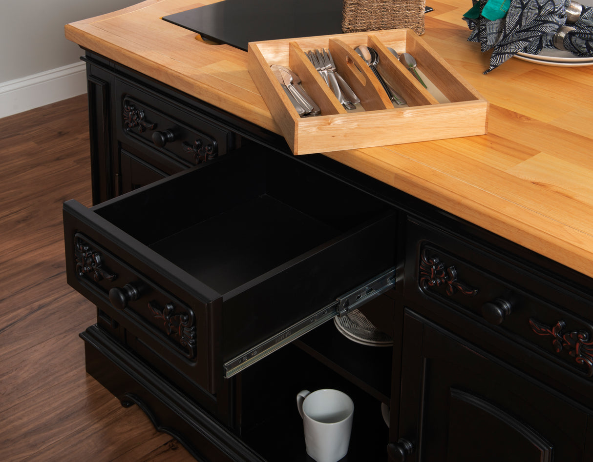 Pennfield Black Kitchen Island