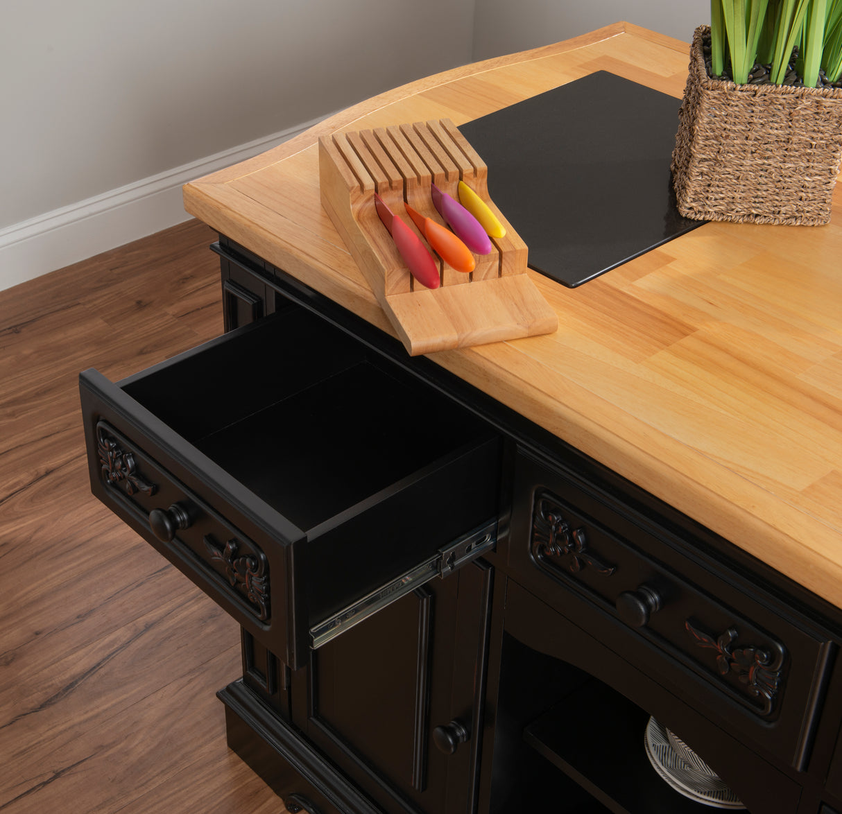 Pennfield Black Kitchen Island