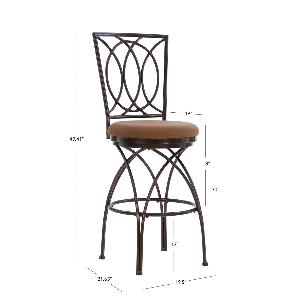 Brasco Big And Tall Bronze Stool