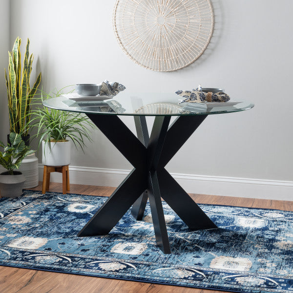 Auden Black Dining Table With Glass