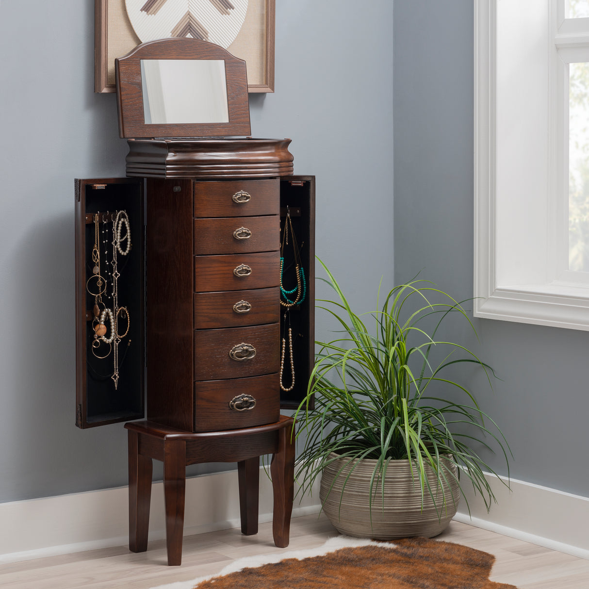 Joelle Espresso Jewelry Armoire