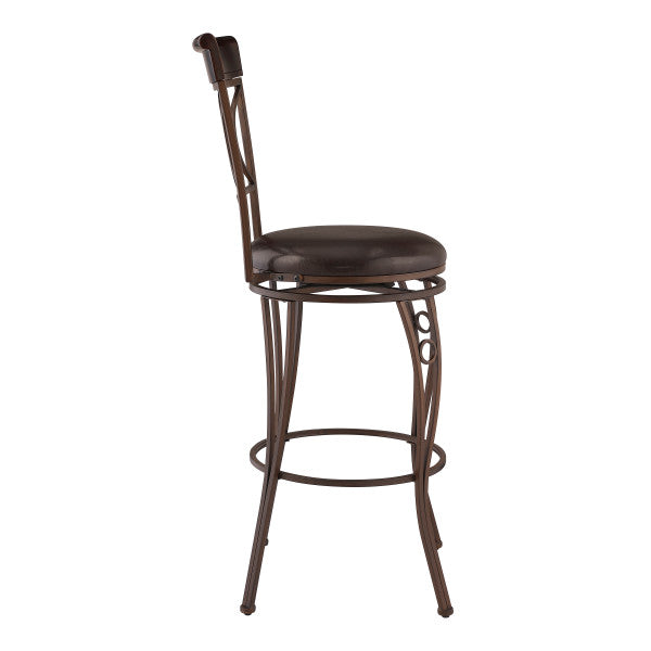 Circles Brown Back Metal Stool