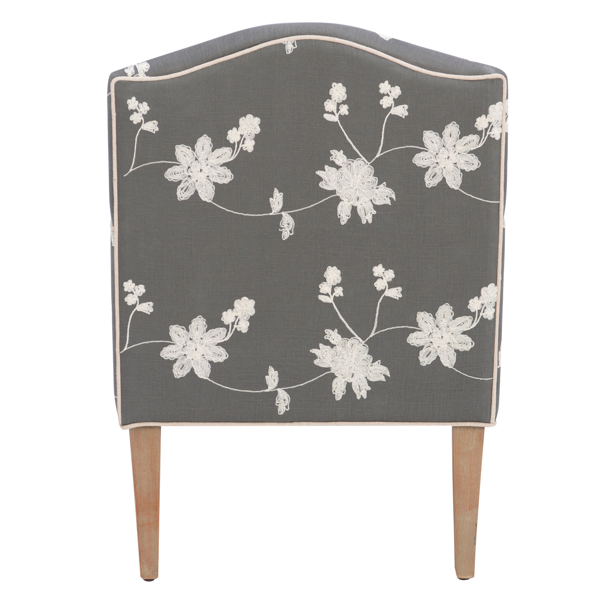 Kenna Gray Embroidered Floral Armchair