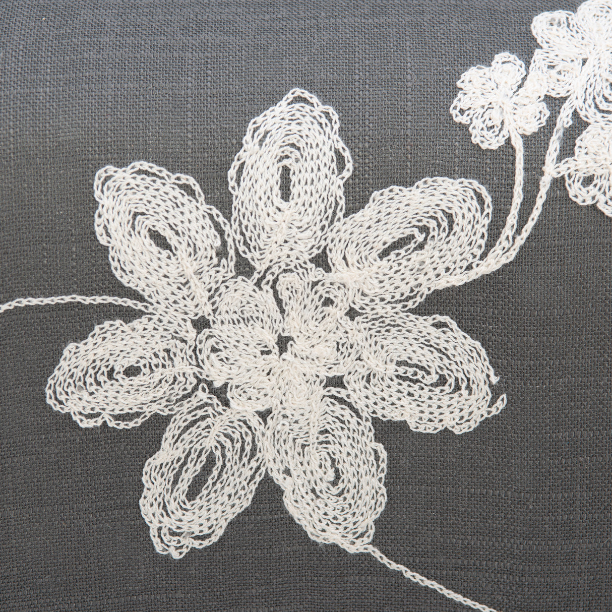 Kenna Gray Embroidered Floral Armchair