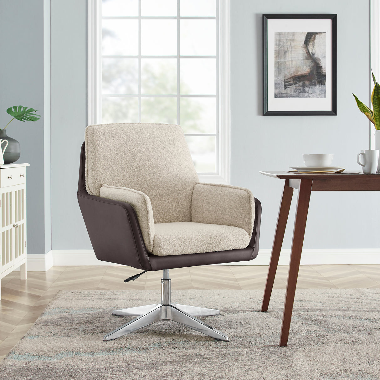 Maddie Black Gray Swivel Accent Chair