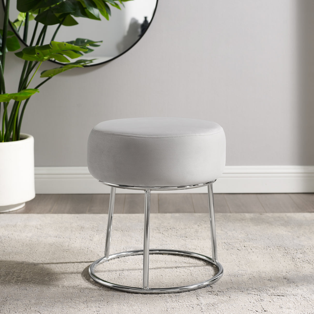 Bardot Gray Vanity Stool