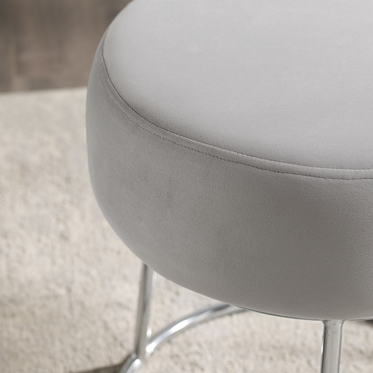 Bardot Gray Vanity Stool