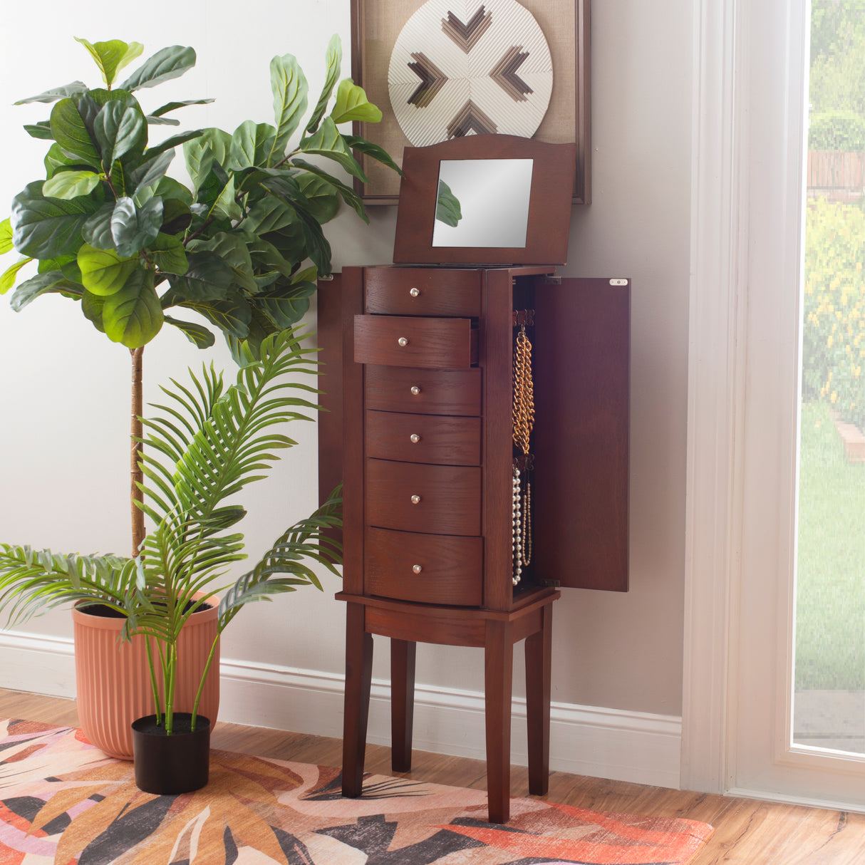 Maddie Espresso Jewelry Armoire