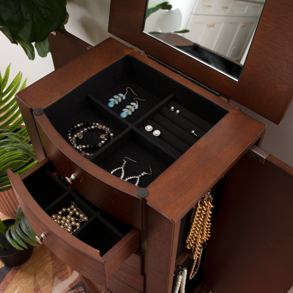 Maddie Espresso Jewelry Armoire