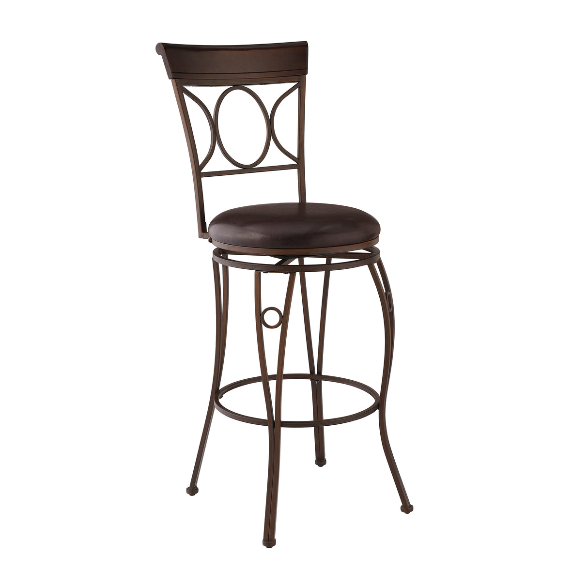 Circles Brown Back Metal Stool