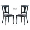 Roma Black Chair Upholstered Seat (Set oe 2)