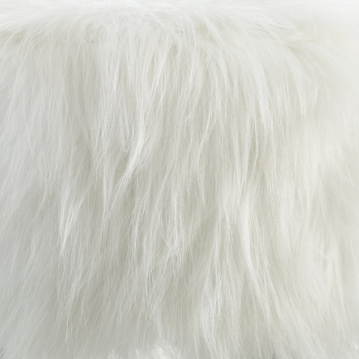 Dase White Faux Fur Stool