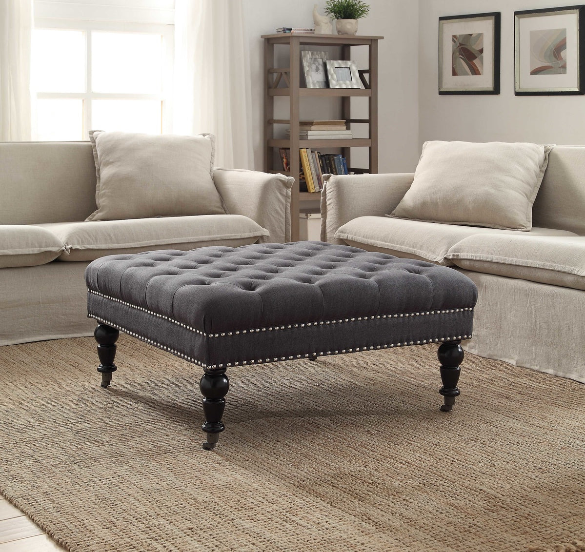 Isabelle Square Tufted Ottoman